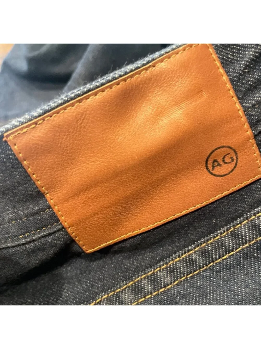 AG Tellis Modern Slim Jean Mens 31x33.5 Dark Wash Indigo Denim Minimalist Casual